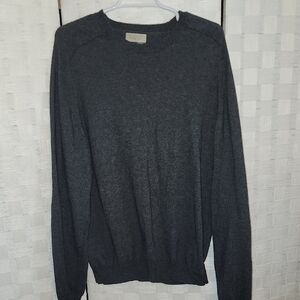 Banana Republic Dark Gray Crewneck Cotton Cashmere Blend Mens Sweater SZ L